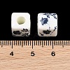 Floral Printed Porcelain Beads PORC-Q161-6-2