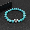 Synthetic Turquoise Stretch Bracelets for Women Men IS4293-7-1