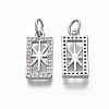 Brass Micro Pave Clear Cubic Zirconia Pendants KK-R133-004-02P-NF-2