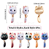 24Pcs 6 Colors Printed Alloy Pendants FIND-BM0001-80-2