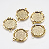 Zinc Alloy Cabochon Connector Settings PALLOY-A15774-AG-FF-1