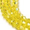 Transparent Electroplate Glass Beads Strands GLAA-F029-4mm-A21-3