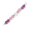 Faceted Round Natural Ruby & Pink Tourmaline & Potato Natural Cultured Freshwater Pearl Beaded Connector Charms PALLOY-JF03532-09-3