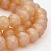 Full Rainbow Plated Faceted Rondelle Glass Beads Strands EGLA-J054-8x5mm-FR01-1