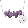 Natural Amethyst Chip & Constellation Pendant Necklaces NJEW-JN05084-11-1