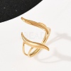 304 Stainless Steel Cuff Open Rings for Women RJEW-H255-01G-04-2