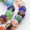Round Millefiori Glass Beads Strands X-LK-P025-04-1