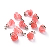 Watermelon Stone Glass Pendants G-G846-01E-1