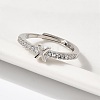 S925 Sterling Silver Adjustable Letter Rings for Women RJEW-M068-01P-X-5