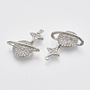 Brass Micro Pave Cubic Zirconia Pendants KK-T050-42P-NF-2