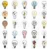 Light Bulb with Flower Pattern Self-Adhesive Picture Stickers DIY-P069-01-3