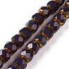 Electroplate Opaque Glass Beads Strands GLAA-P003-A01-1