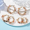 3 Pairs 3 Size Natural Rutilated Quartz Chips Hoop Earrings EJEW-JE05710-05-2