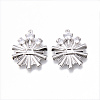 Brass Micro Pave Clear Cubic Zirconia Pendants KK-N232-147-NF-1