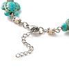Heart & Tortoise Synthetic Turquoise Beaded Anklet AJEW-AN00459-02-5