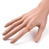 Glass Beaded Flower Wrap Stretch Finger Ring for Women RJEW-MZ00002-3