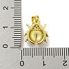 Rack Plating Brass Micro Pave Clear Cubic Zirconia with Enamel Pendant KK-B091-37G-01-3