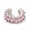 Cubic Zirconia Tennis Cuff Earrings EJEW-K093-09P-04-2