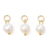 3Pcs 3 Colors Natural Cultured Freshwater Pearl Two Sides Polished Charms PALLOY-JF04036-2
