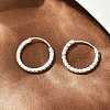 Brass Textured Hoop Earrings EJEW-F378-03B-S-4