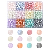 840Pcs 12 Colors Frosted Crackle Glass Beads GLAA-FS0002-17-1