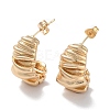 Brass Twist Curved Stud Earrings EJEW-M239-03G-1