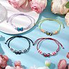 4Pcs 4 Styles Adjustable Printed Alloy Butterfly Link Bracelet Sets BJEW-JB10897-2