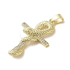 Brass Micro Pave Clear Cubic Zirconia Pendant KK-R162-031G-2