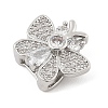 Brass Micro Pave Cubic Zirconia Slide Charms ZIRC-I068-22P-01-2