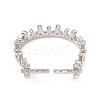 Rack Plating Brass Open Cuff Ring Settings KK-G455-14P-2