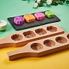 Flat Round Wooden Press Mooncake Molds BAKE-SZ0001-09-3