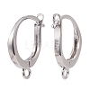 Anti-Tarnish Rhodium Plated 925 Sterling Silver Leverback Earring Findings STER-I017-087P-1