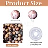 100Pcs Natural Petrified Wood Round Bead with Strong Stretchy Beading Elastic Thread G-SZ0002-28-2