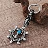Vintage Men's 304 Stainless Steel & Resin Synthetic Turquoise Keychains JC3648-5