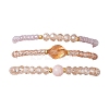 3Pcs 3 Styles Glass Beads Stretch Bracelets for Women BJEW-JB12880-4