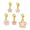 10Pcs 5 Styles Flower Alloy Enamel Pendant Decorations HJEW-JM02750-1