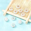 Polymer Clay Rhinestone European Large Hole Beads with Silver Color Plated Brass Cores X-FPDL-R002-15-5