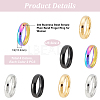 DICOSMETIC 8Pcs 4 Colors 304 Stainless Steel Simple Plain Band Finger Ring for Women RJEW-DC0001-01-2