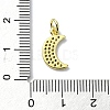 Moon Theme Brass Micro Pave Clear Cubic Zirconia Charms KK-H475-57G-04-3