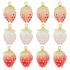 12Pcs 3 Colors Plastic Enamel Pendants KY-DC0001-10-1