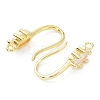 Brass Pave Clear Cubic Zirconia Earring Hooks KK-R149-20G-2