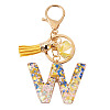 Alloy Resin Polygon Keychains KEYC-TADJ0002-03G-W-1