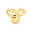 Brass Letter Open Cuff Rings for Women RJEW-G313-01J-G-2
