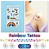 Rainbow Style Removable Temporary Water Proof Tattoos Paper Stickers FEST-PW0001-053O-1