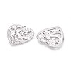 304 Stainless Steel Hollow Flower Heart Pendants STAS-T067-40P-2