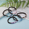 Polymer Clay Heishi Beads Stretch Bracelets BJEW-JB05811-4