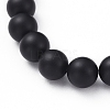 Natural Black Agate(Dyed & Heated) Beads Stretch Bracelets BJEW-JB04801-01-3