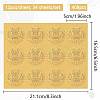 34 Sheets Self Adhesive Gold Foil Embossed Stickers DIY-WH0509-070-2
