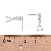 Anti-Tarnish Rhodium Plated 925 Sterling Silver Dangle Stud Earing Settings STER-K038-008P-3