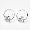 Brass Cubic Zirconia Stud Earring Findings KK-S350-421P-1